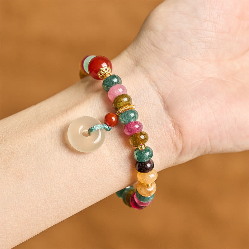Pulsera de amor con hebilla de la paz de Buddha Stones, turmalina y calcedonia - image 4