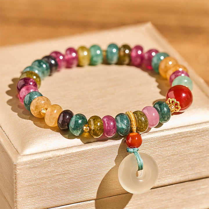 Pulsera de amor con hebilla de la paz de Buddha Stones, turmalina y calcedonia - image 2
