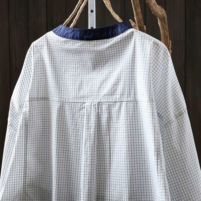 Camisa de algodón de manga larga para mujer con botones en contraste y estampado de Buddha Stones - image 8