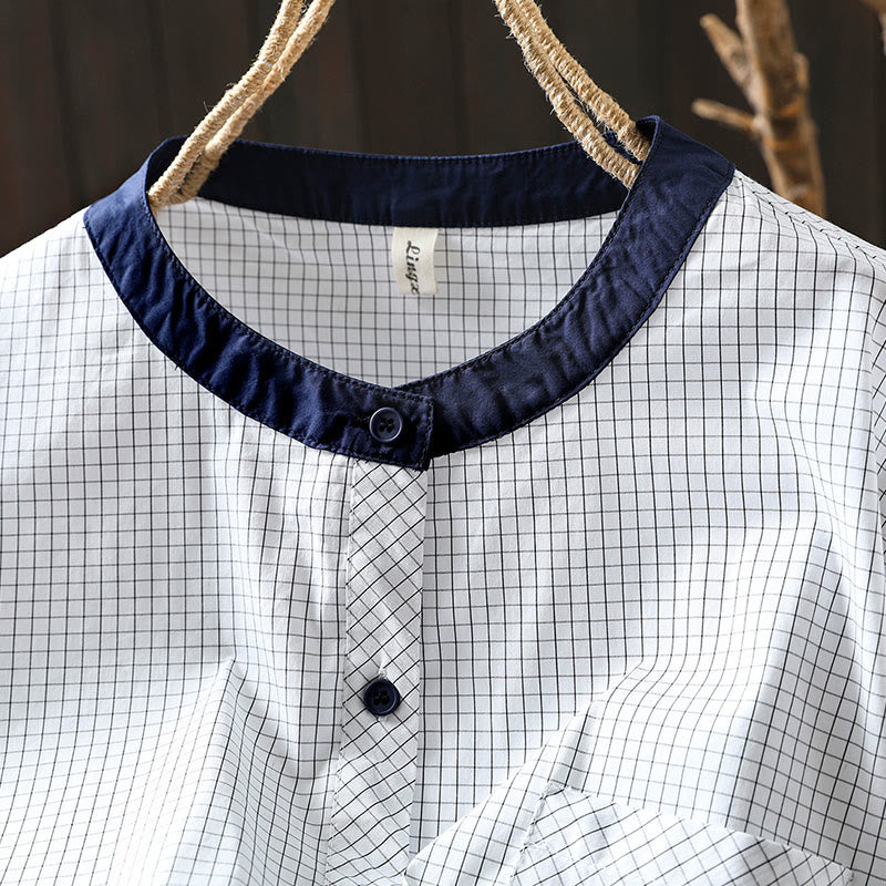 Camisa de algodón de manga larga para mujer con botones en contraste y estampado de Buddha Stones - image 7