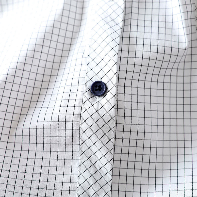 Camisa de algodón de manga larga para mujer con botones en contraste y estampado de Buddha Stones - image 11