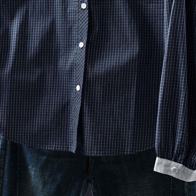 Camisa de algodón de manga larga para mujer con botones en contraste y estampado de Buddha Stones - image 2