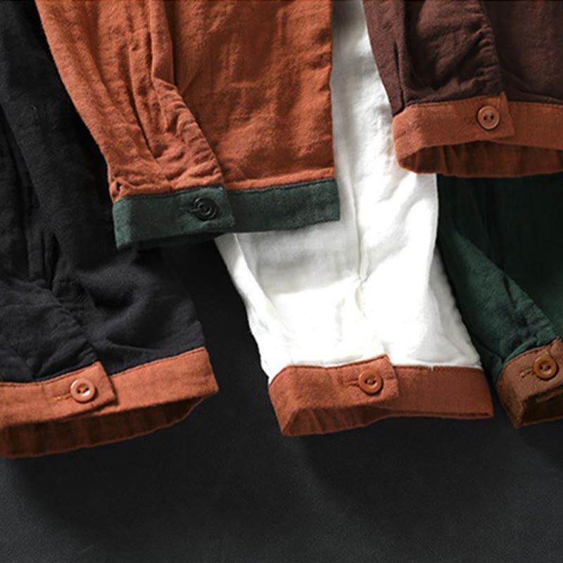 Camisa de algodón de manga larga con botones en contraste para mujer Buddha Stones Spring - image 18