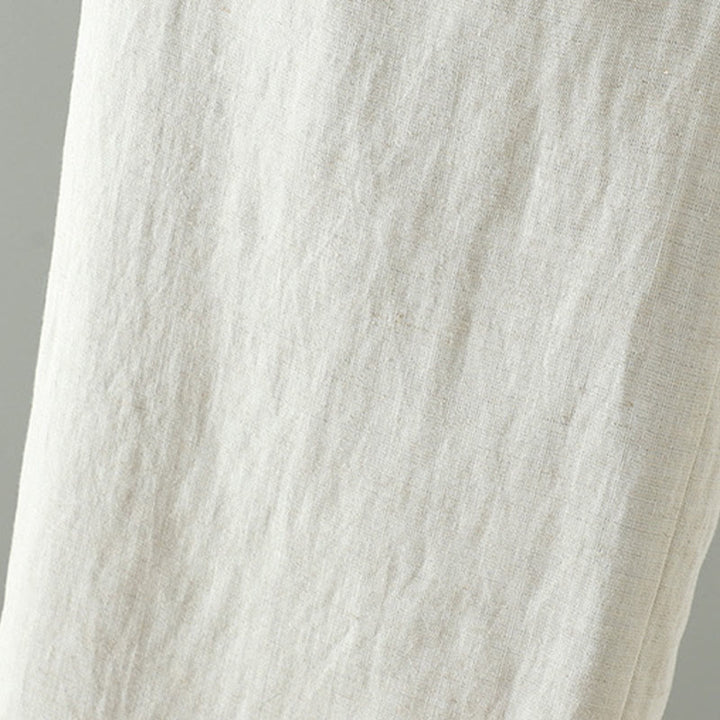 Pantalones anchos de lino y algodón con cordón ajustable de invierno para mujer con Buddha Stones y bolsillos - image 13