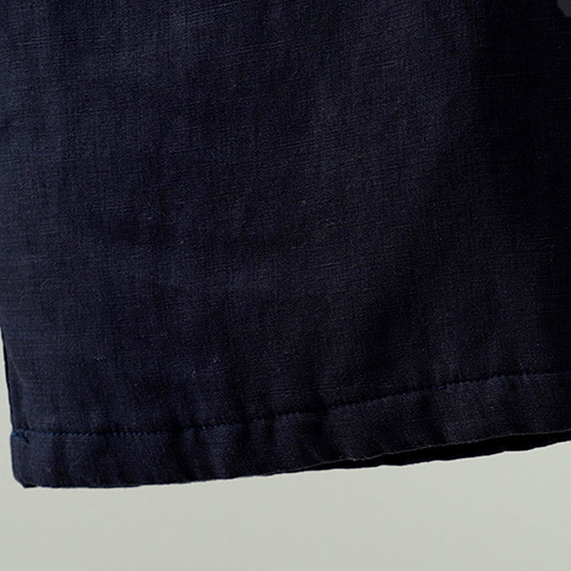 Pantalones anchos de lino y algodón con cordón ajustable de invierno para mujer con Buddha Stones y bolsillos - image 5