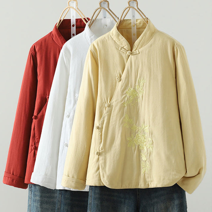 Chaqueta térmica de algodón de manga larga con estampado floral de Buddha Stones para mujer - image 39