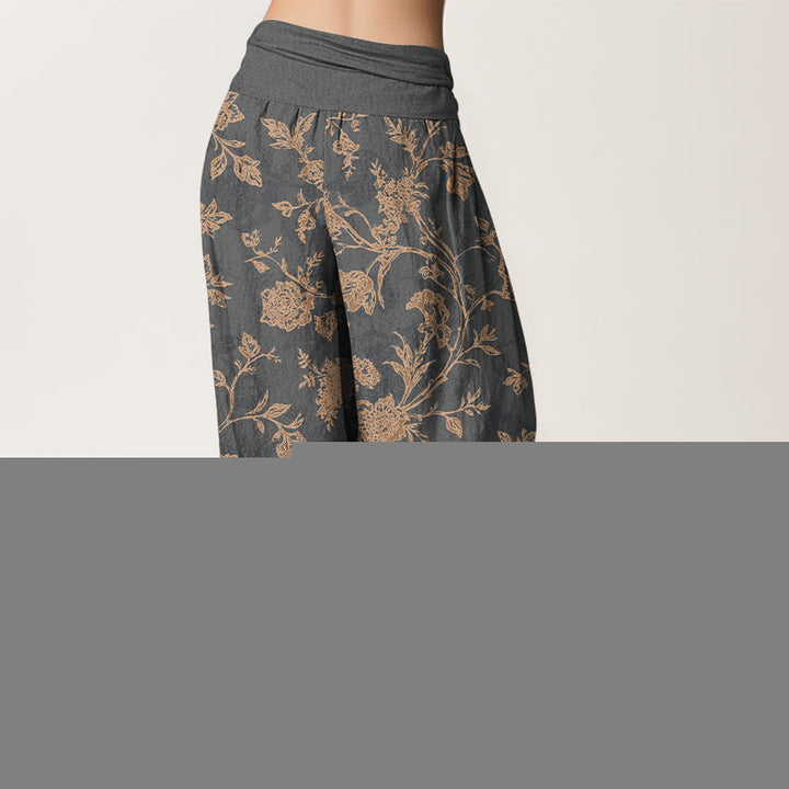 Pantalones Buddha Stones con estampado floral y cobertura total para mujer, con cintura elástica - image 6