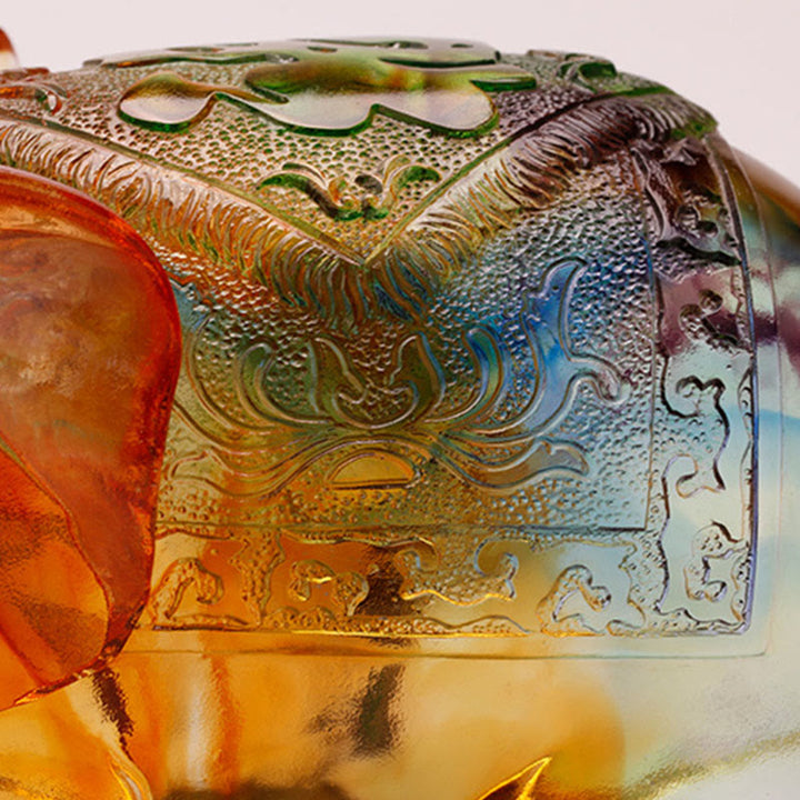 Buddha Stones hechas a mano, cristal de Liuli, elefante, obra de arte, sabiduría, riqueza, decoración del hogar - image 2