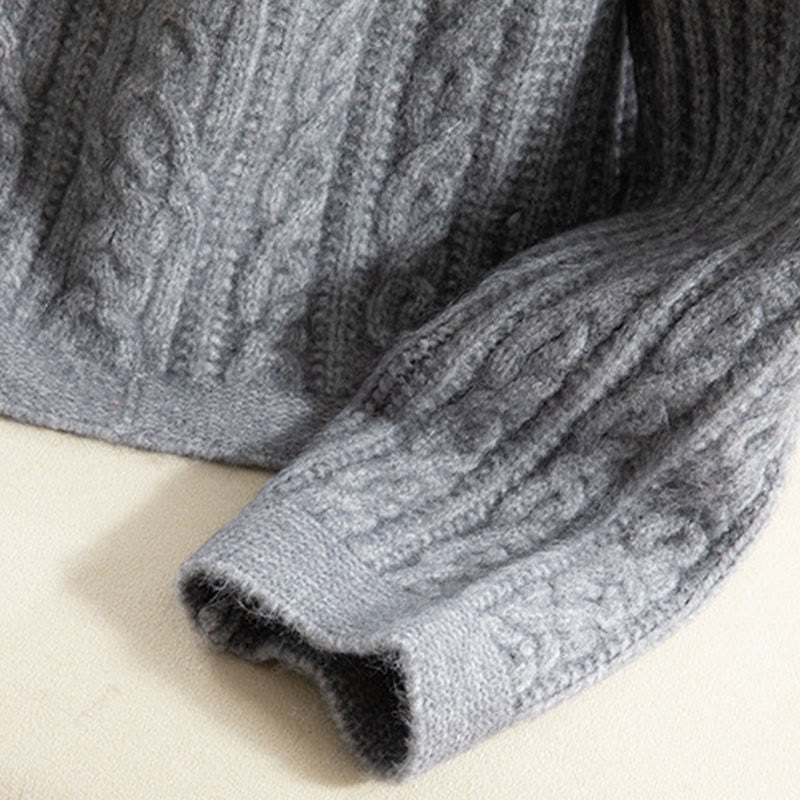 Cárdigan de punto de manga larga para mujer, de algodón, con diseño informal de botones retorcidos de Buddha Stones para invierno - image 24