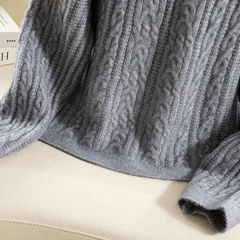 Cárdigan de punto de manga larga para mujer, de algodón, con diseño informal de botones retorcidos de Buddha Stones para invierno - image 25