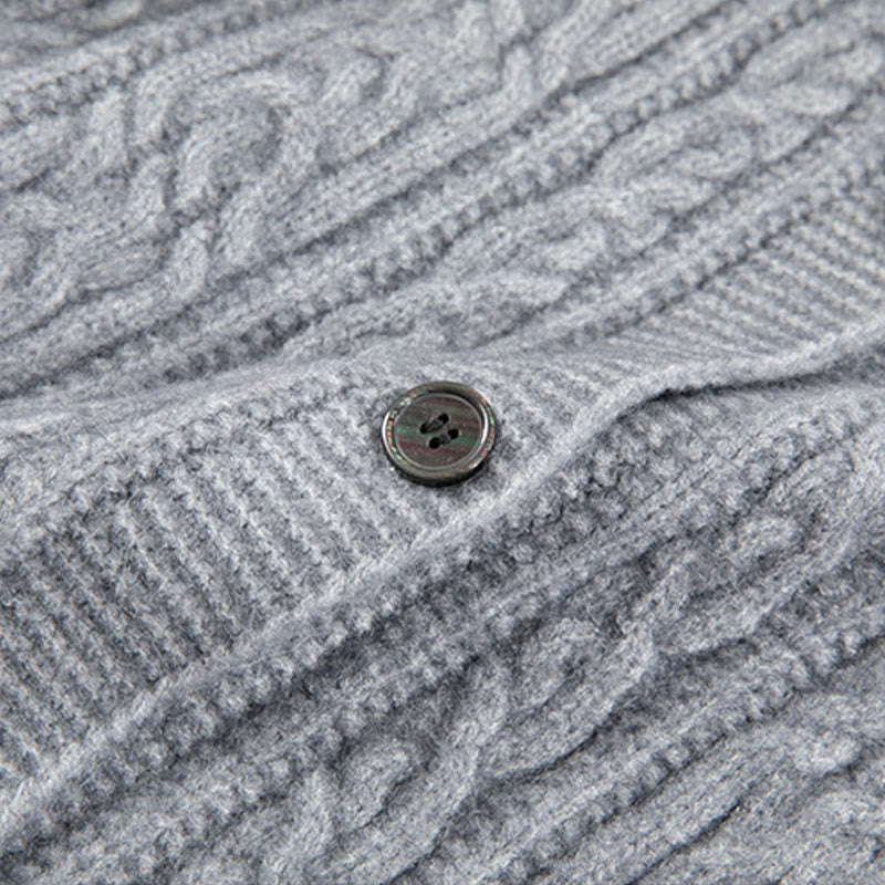 Cárdigan de punto de manga larga para mujer, de algodón, con diseño informal de botones retorcidos de Buddha Stones para invierno - image 28