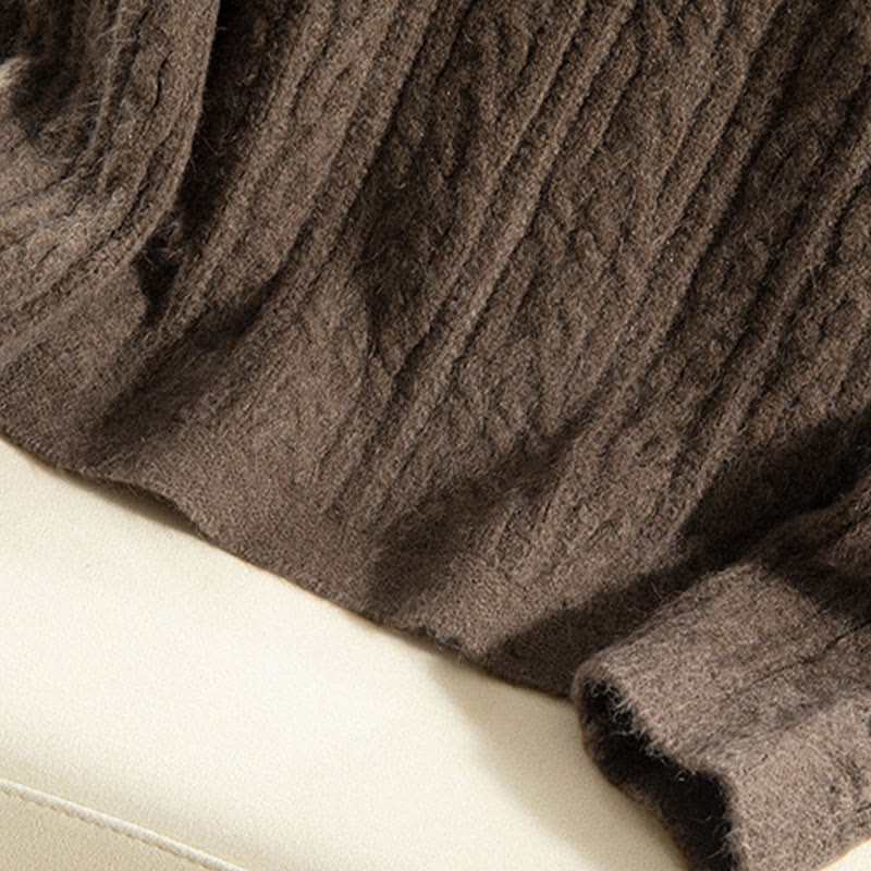 Cárdigan de punto de manga larga para mujer, de algodón, con diseño informal de botones retorcidos de Buddha Stones para invierno - image 13