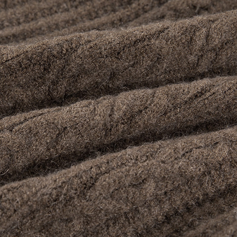 Cárdigan de punto de manga larga para mujer, de algodón, con diseño informal de botones retorcidos de Buddha Stones para invierno - image 12