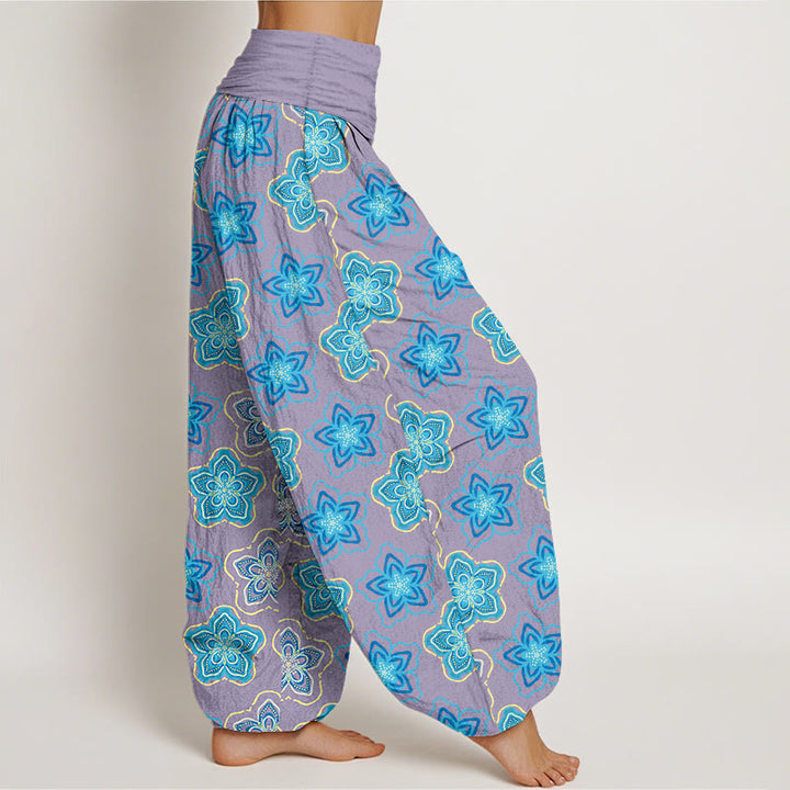 Pantalones Buddha Stones de algodón con diseño regular de flores de cinco pétalos y cintura elástica para mujer - image 10