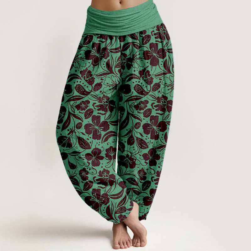 Pantalones Buddha Stones para mujer, con cintura elástica - Verde mar medio - US16，UK/AU20，EU48 (3XL) - image 0