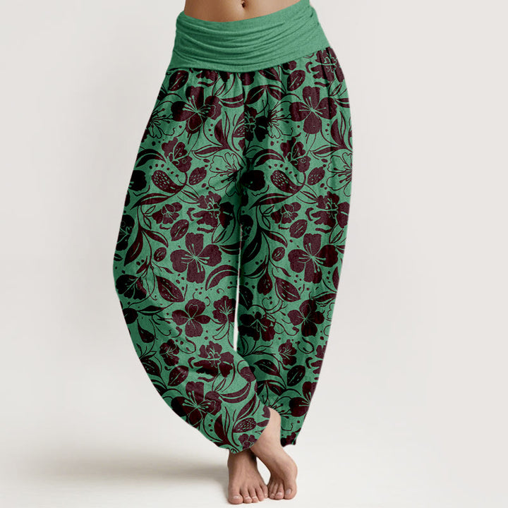 Pantalones Buddha Stones para mujer, con cintura elástica - Verde mar medio - US16，UK/AU20，EU48 (3XL) - image 0