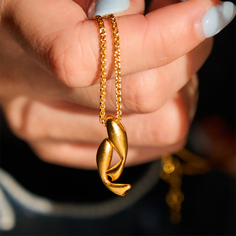 Collar con colgante de riqueza de latón chapado en oro de 24 quilates con Buddha Stones y pez koi doble - image 5