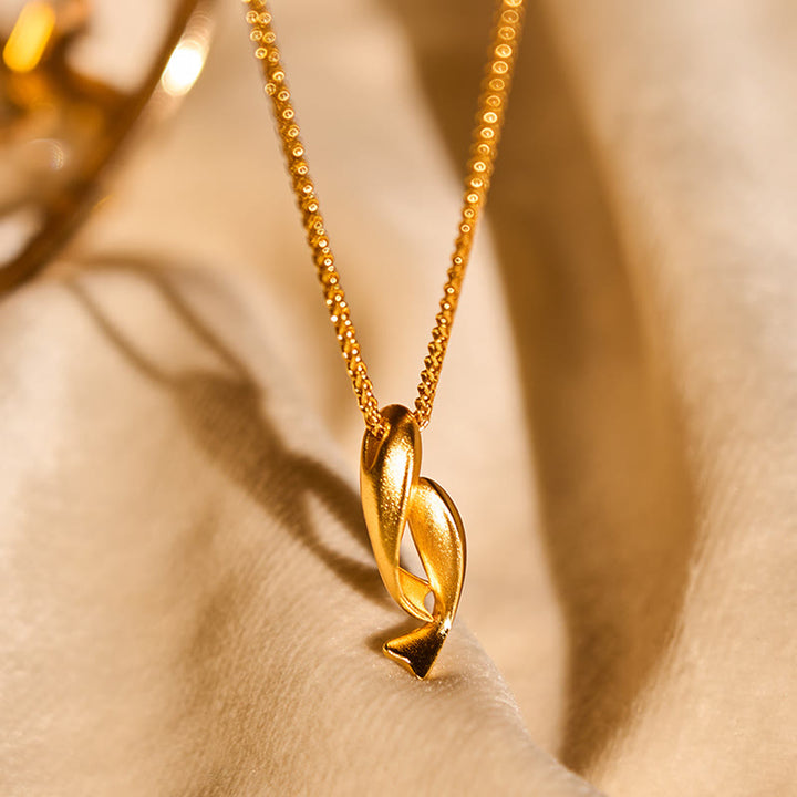 Collar con colgante de riqueza de latón chapado en oro de 24 quilates con Buddha Stones y pez koi doble - image 3