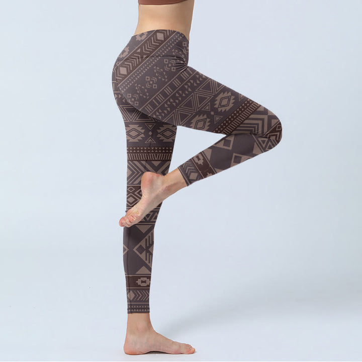 Leggings de yoga para mujer con estampado geométrico étnico de Buddha Stones - image 3