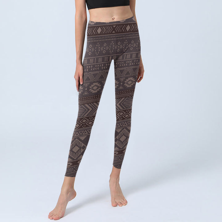 Leggings de yoga para mujer con estampado geométrico étnico de Buddha Stones - image 5
