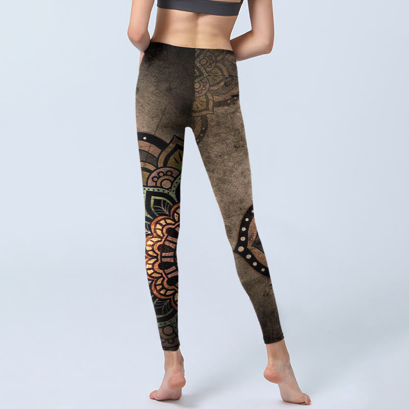 Leggings de yoga para mujer con estampado de mandala y Buddha Stones - image 6