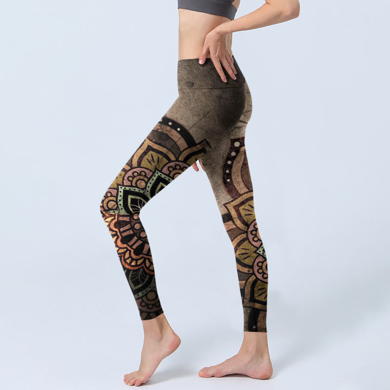 Leggings de yoga para mujer con estampado de mandala y Buddha Stones - image 2