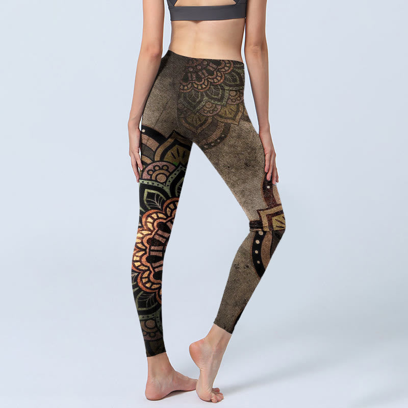 Leggings de yoga para mujer con estampado de mandala y Buddha Stones - image 4