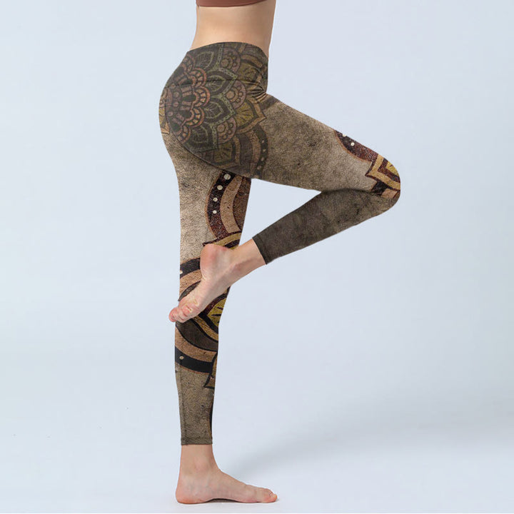 Leggings de yoga para mujer con estampado de mandala y Buddha Stones - image 3
