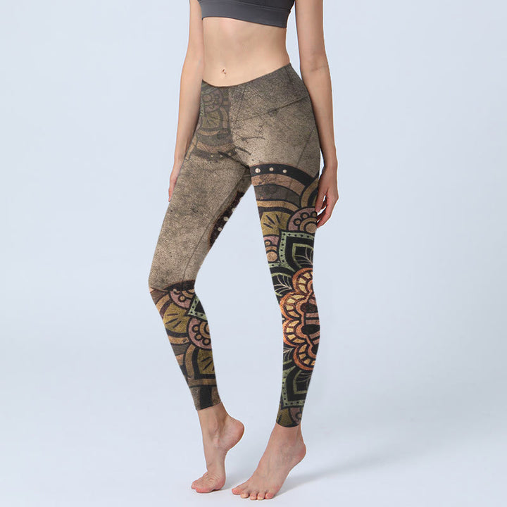 Leggings de yoga para mujer con estampado de mandala y Buddha Stones - Gris oscuro - US18，UK/AU22，EU50 (4XL) - image 0