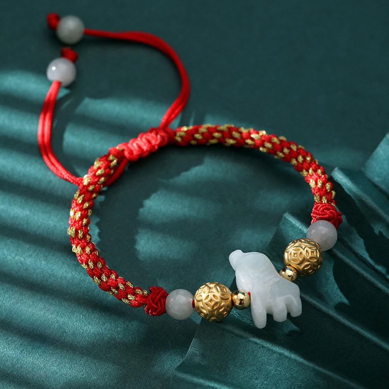 Pulsera de la suerte con cuentas de jade y plata del zodiaco chino , Buddha Stones y hilo rojo del Año del Caballo - Tigre (circunferencia de la muñeca: 14-20 cm) - image 9