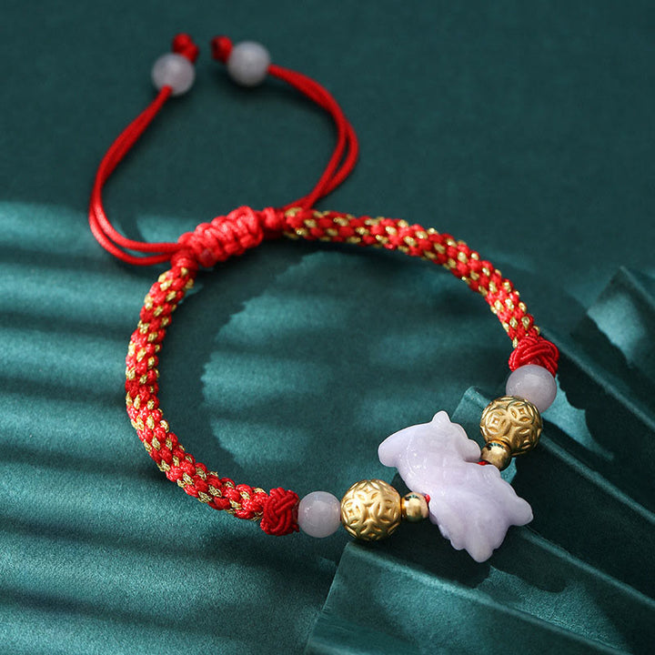 Pulsera de la suerte con cuentas de jade y plata del zodiaco chino , Buddha Stones y hilo rojo del Año del Caballo - Dragón (circunferencia de la muñeca: 14-20 cm) - image 16