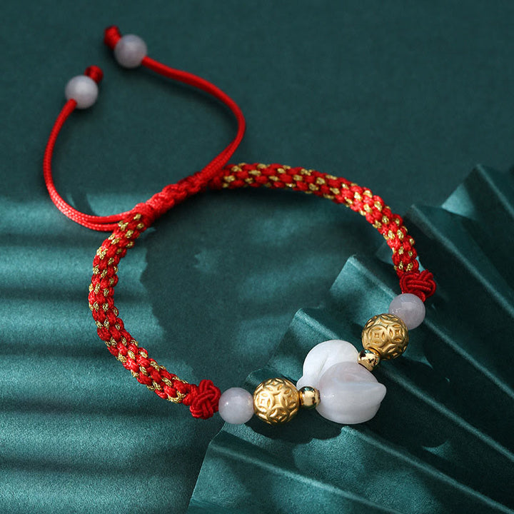 Pulsera de la suerte con cuentas de jade y plata del zodiaco chino , Buddha Stones y hilo rojo del Año del Caballo - Serpiente (circunferencia de la muñeca: 14-20 cm) - image 17