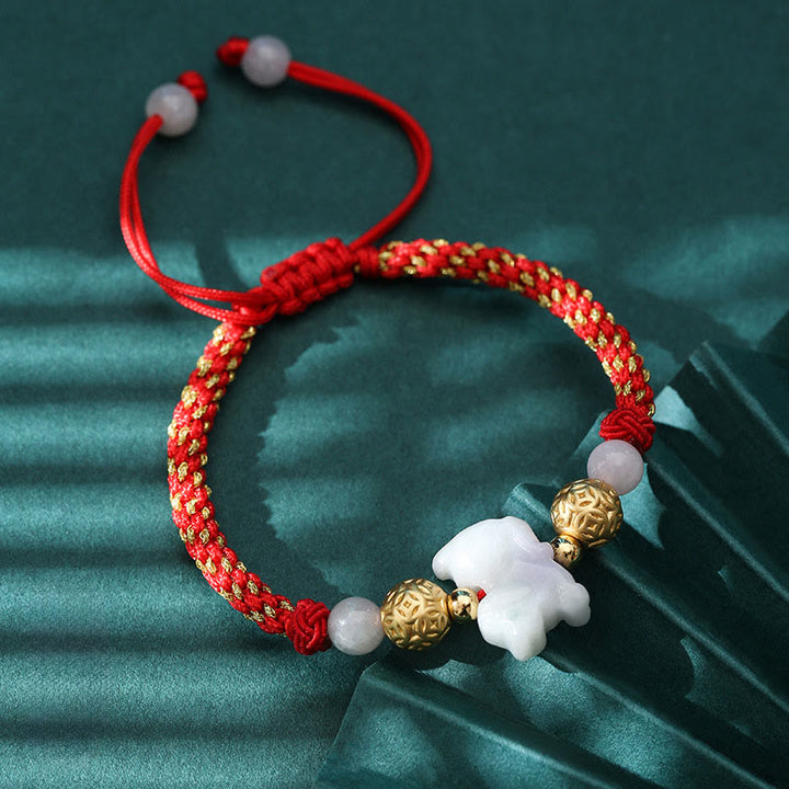Pulsera de la suerte con cuentas de jade y plata del zodiaco chino , Buddha Stones y hilo rojo del Año del Caballo - Perro (circunferencia de la muñeca: 14-20 cm) - image 22
