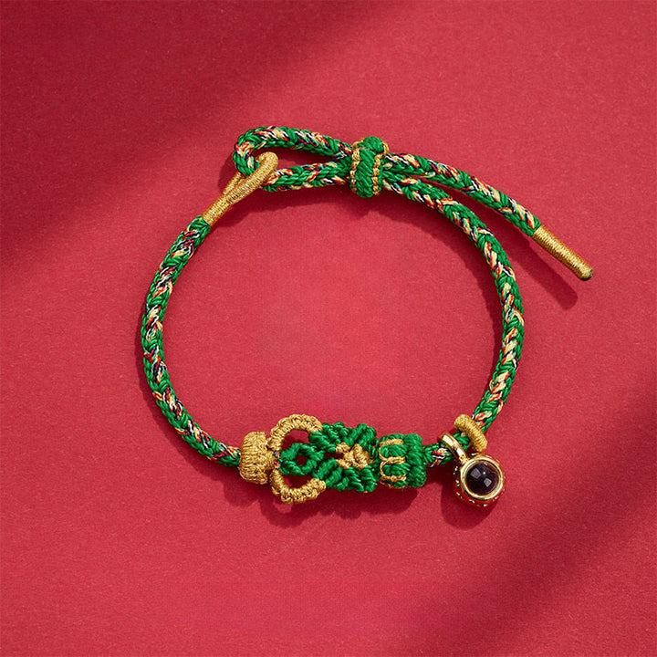 Pulsera de Buddha Stones tejida a mano con piedras de proyección de Buda - Verde (circunferencia de la muñeca: 14-23 cm) - image 6