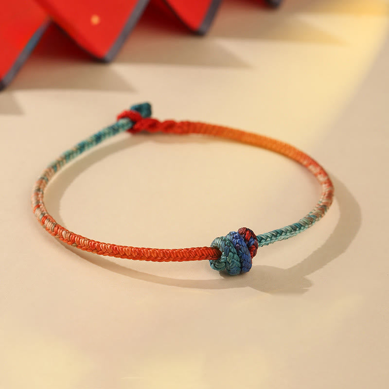 Pulsera de fuerza con nudos tejidos a mano con hilo de colores y Buddha Stones - Cordón de color (circunferencia de la muñeca: 19 cm) - image 0