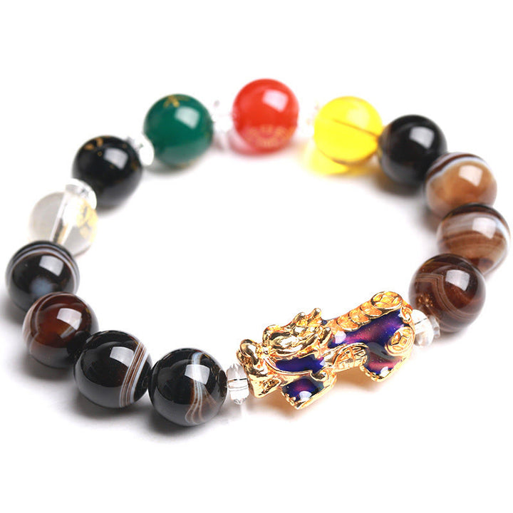 Pulsera positiva Pi Xiu con cuentas de sardónice y Buddha Stones que cambian de color con cinco elementos - image 10