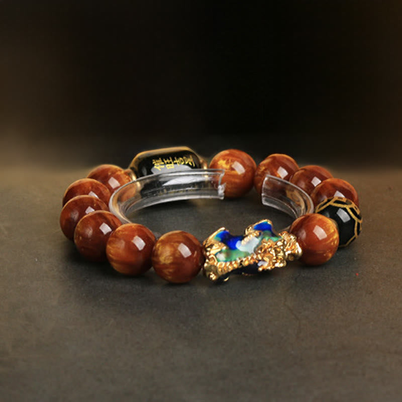 Pulsera de protección Pi Xiu con cuentas de sauce marino y Buddha Stones que cambian de color - image 1