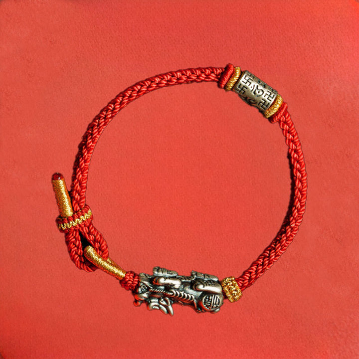 Pulsera de hilo protector Pixiu Om Mani Padme Hum de plata de ley 925 con Buddha Stones - image 10