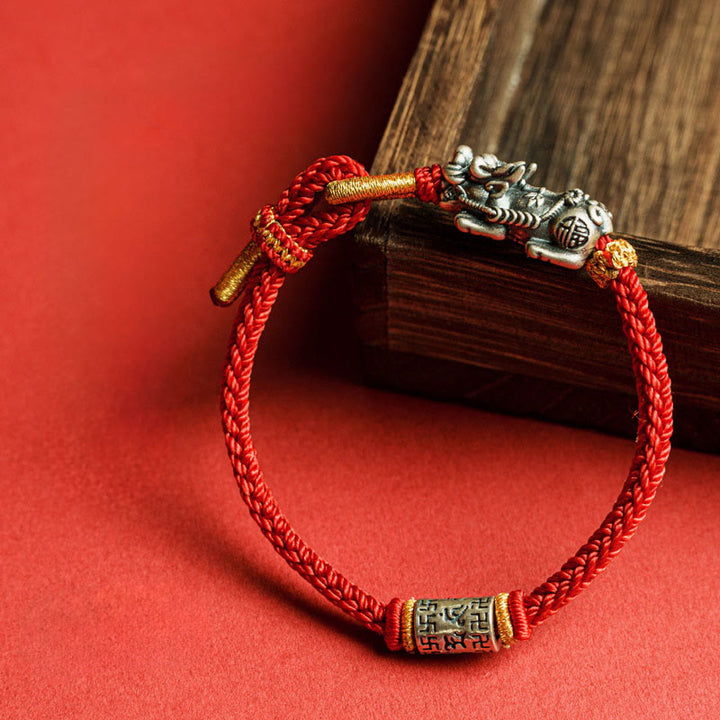 Pulsera de hilo protector Pixiu Om Mani Padme Hum de plata de ley 925 con Buddha Stones - image 3