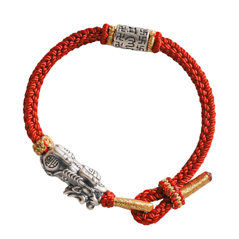 Pulsera de hilo protector Pixiu Om Mani Padme Hum de plata de ley 925 con Buddha Stones - image 12