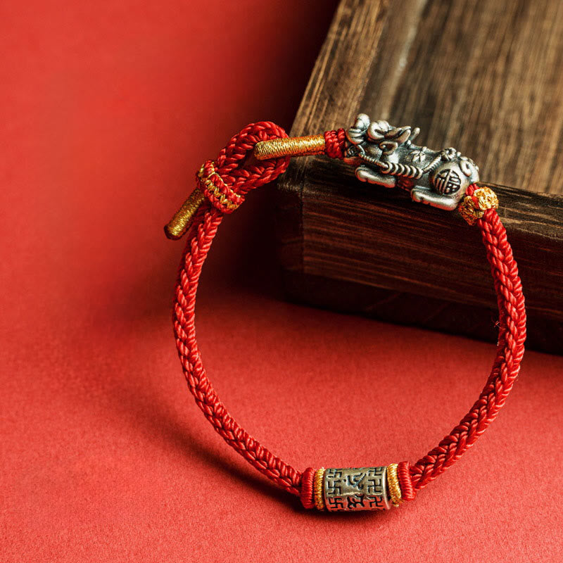 Pulsera de hilo protector Pixiu Om Mani Padme Hum de plata de ley 925 con Buddha Stones - image 3