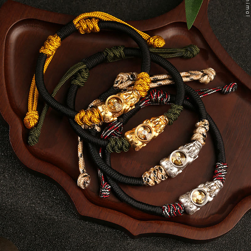 Pulsera de cuerda tejida a mano con Buddha Stones Pi Xiu para la riqueza y la suerte - image 15
