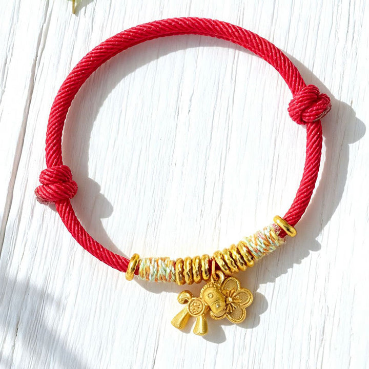 Pulsera hecha a mano con Buddha Stones y el Año del Caballo con hilo rojo - image 5