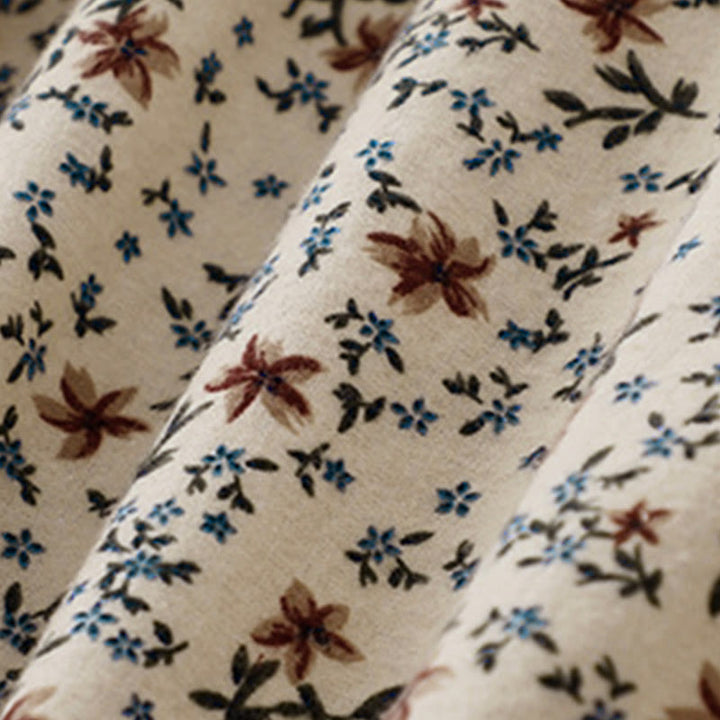 Camisa de algodón de manga larga para mujer con estampado floral otoñal de Buddha Stones y botones - image 14