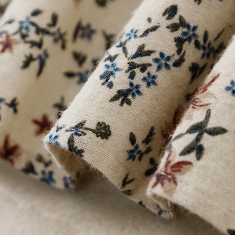 Camisa de algodón de manga larga para mujer con estampado floral otoñal de Buddha Stones y botones - image 15