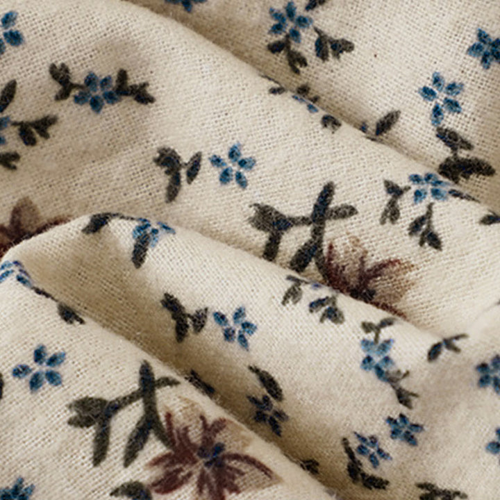 Camisa de algodón de manga larga para mujer con estampado floral otoñal de Buddha Stones y botones - image 16