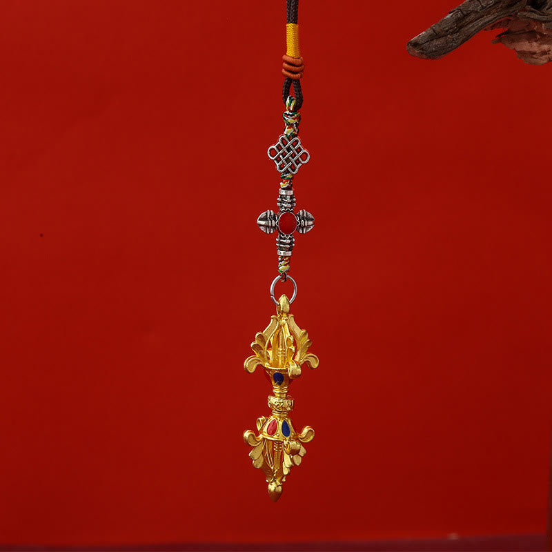 Llavero de cuerda con Buddha Stones Vajra para la iluminación - Oro - image 2