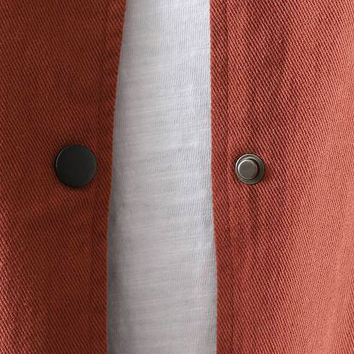 Chaqueta de algodón de manga larga con botones y bolsillos para mujer, con estampado de Buddha Stones Fall - image 3