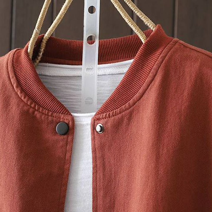 Chaqueta de algodón de manga larga con botones y bolsillos para mujer, con estampado de Buddha Stones Fall - image 2