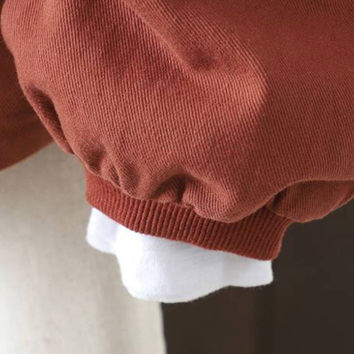 Chaqueta de algodón de manga larga con botones y bolsillos para mujer, con estampado de Buddha Stones Fall - image 5